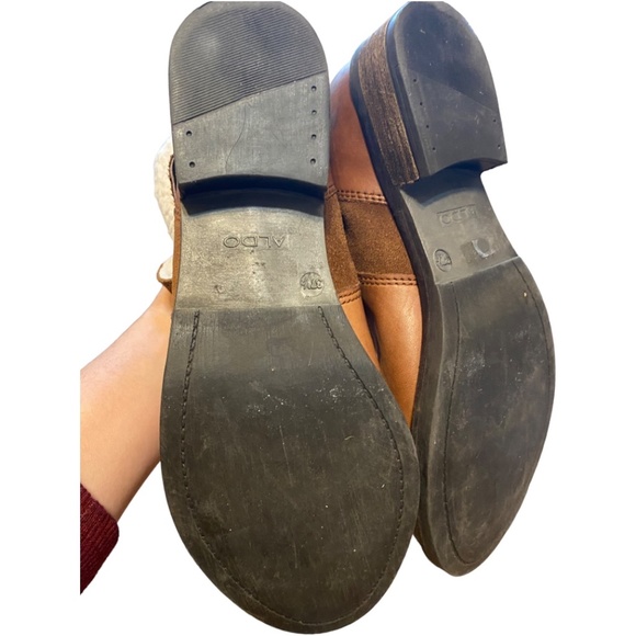 Aldo distressed leather & suede booties Sz 7 - Picture 9 of 16